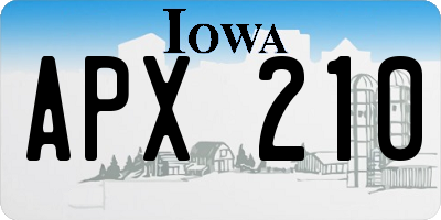 IA license plate APX210