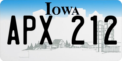 IA license plate APX212