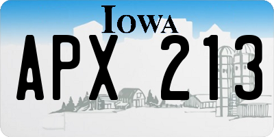 IA license plate APX213
