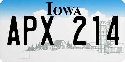 IA license plate APX214