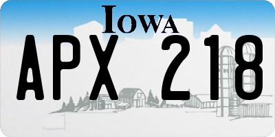 IA license plate APX218