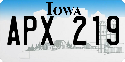 IA license plate APX219
