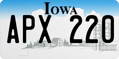 IA license plate APX220