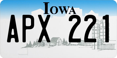 IA license plate APX221