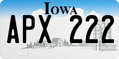 IA license plate APX222