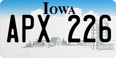 IA license plate APX226