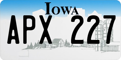 IA license plate APX227