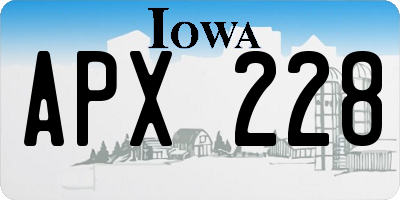 IA license plate APX228