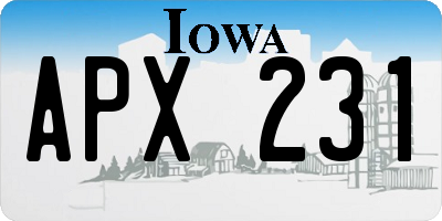 IA license plate APX231