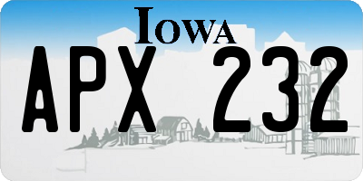 IA license plate APX232