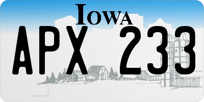 IA license plate APX233