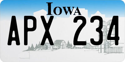 IA license plate APX234