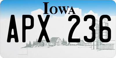IA license plate APX236