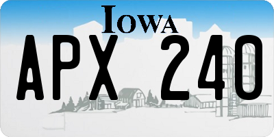 IA license plate APX240