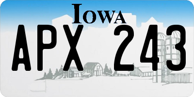 IA license plate APX243