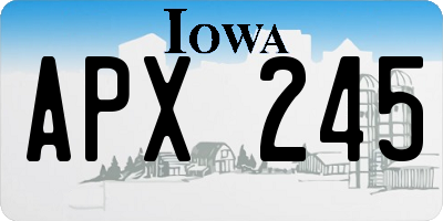 IA license plate APX245