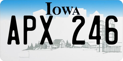 IA license plate APX246