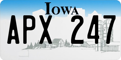 IA license plate APX247