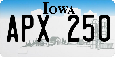 IA license plate APX250