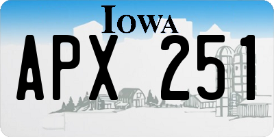 IA license plate APX251