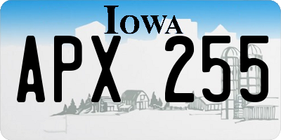 IA license plate APX255