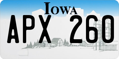 IA license plate APX260