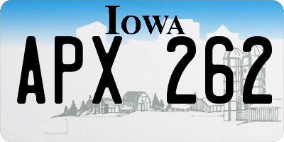 IA license plate APX262