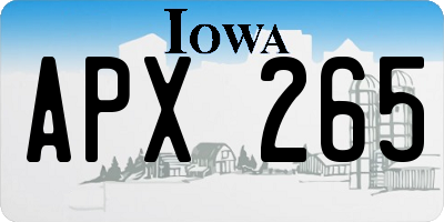 IA license plate APX265