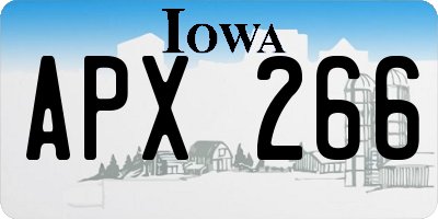 IA license plate APX266