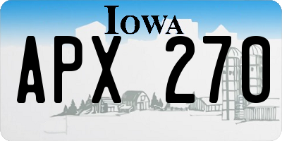 IA license plate APX270