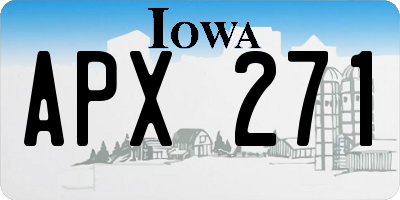 IA license plate APX271