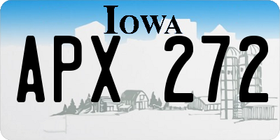 IA license plate APX272