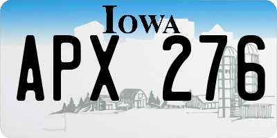 IA license plate APX276