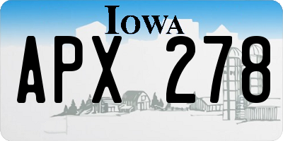 IA license plate APX278