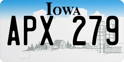 IA license plate APX279