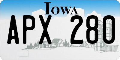IA license plate APX280