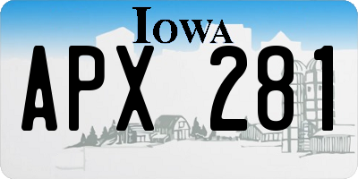 IA license plate APX281