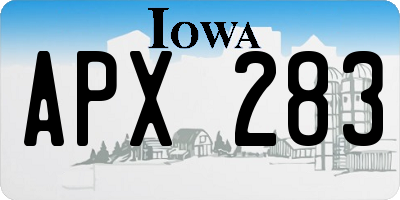 IA license plate APX283