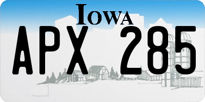 IA license plate APX285