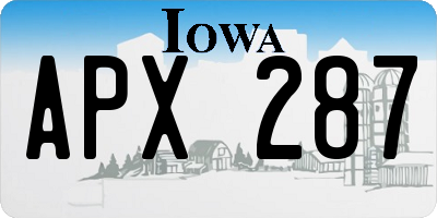 IA license plate APX287