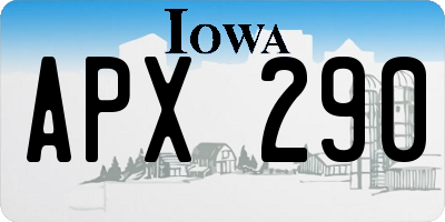 IA license plate APX290