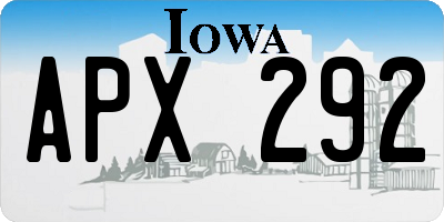 IA license plate APX292