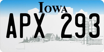 IA license plate APX293