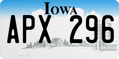 IA license plate APX296