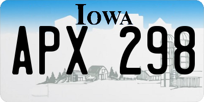 IA license plate APX298