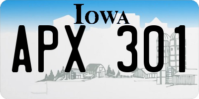 IA license plate APX301