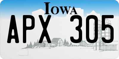 IA license plate APX305