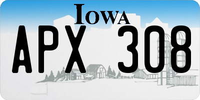 IA license plate APX308