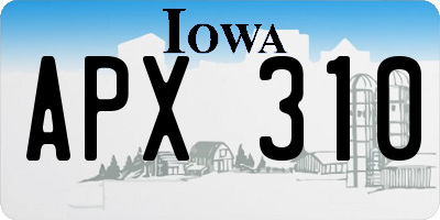 IA license plate APX310