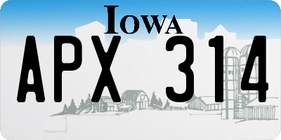 IA license plate APX314